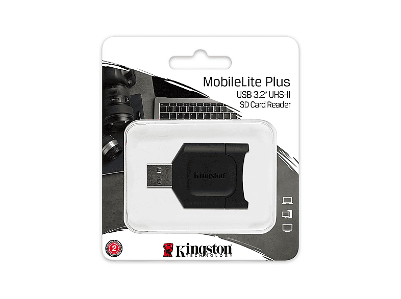 KINGSTON MobileLite Plus SD-Lesegerät, UHS-II, USB 3.2 Gen1, Schwarz; Kartenleser — Foto 2 von 5