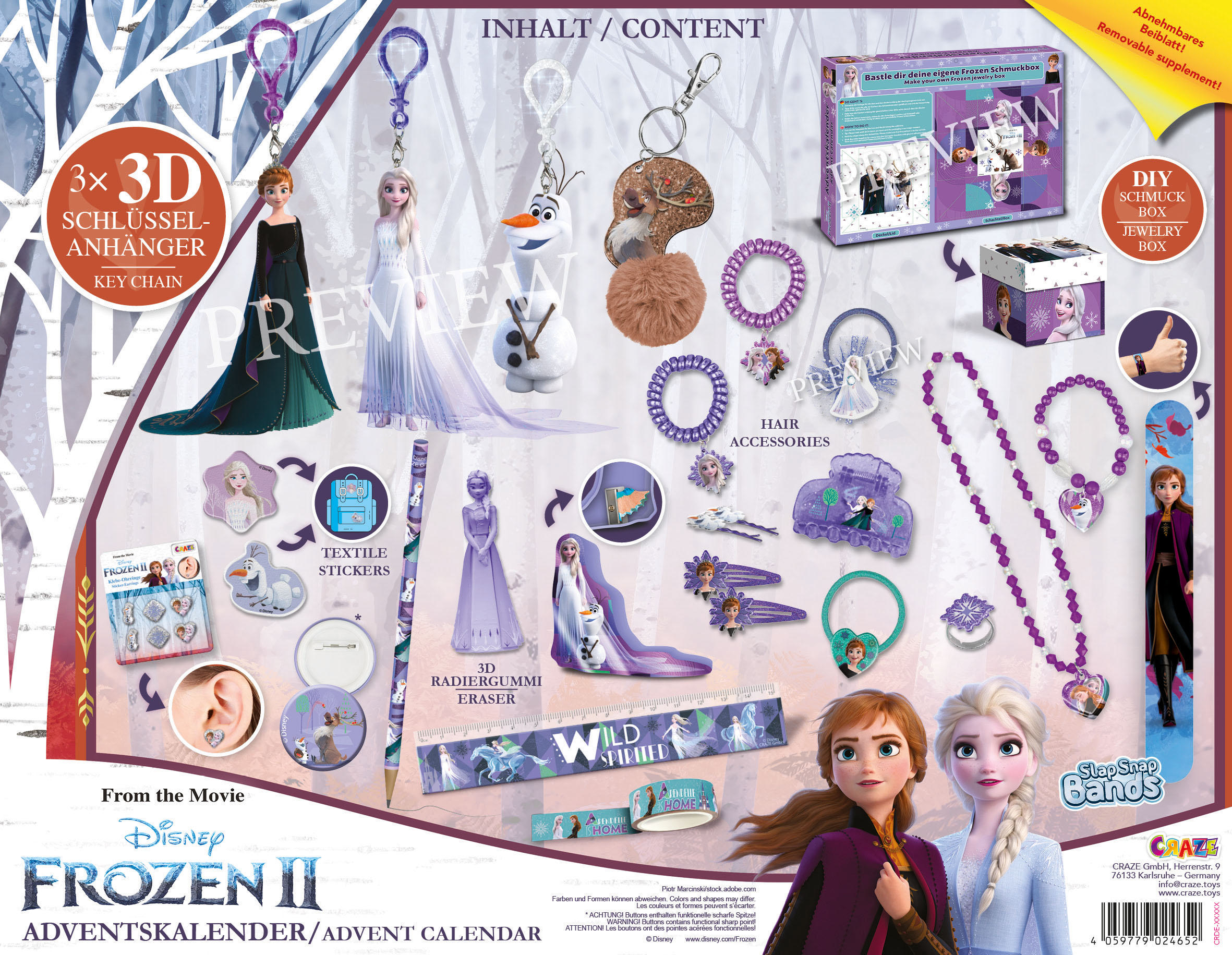 CRAZE ADVENTSKALENDER FROZEN II Adventskalender