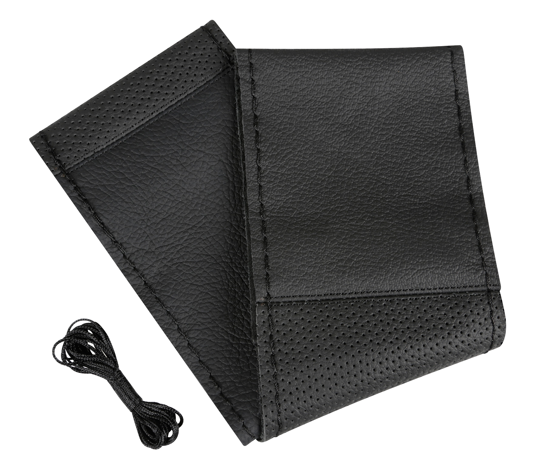 LAMPA Kormányvédő részben perforált valódi bőr, 37-39 cm, fekete