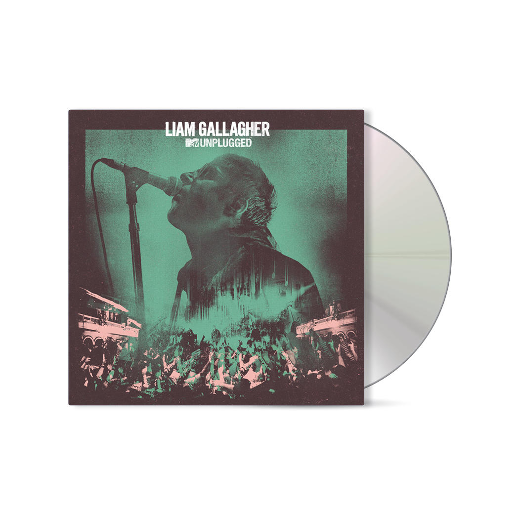 Liam Gallagher Unplugged Albumcover mit einer CD.