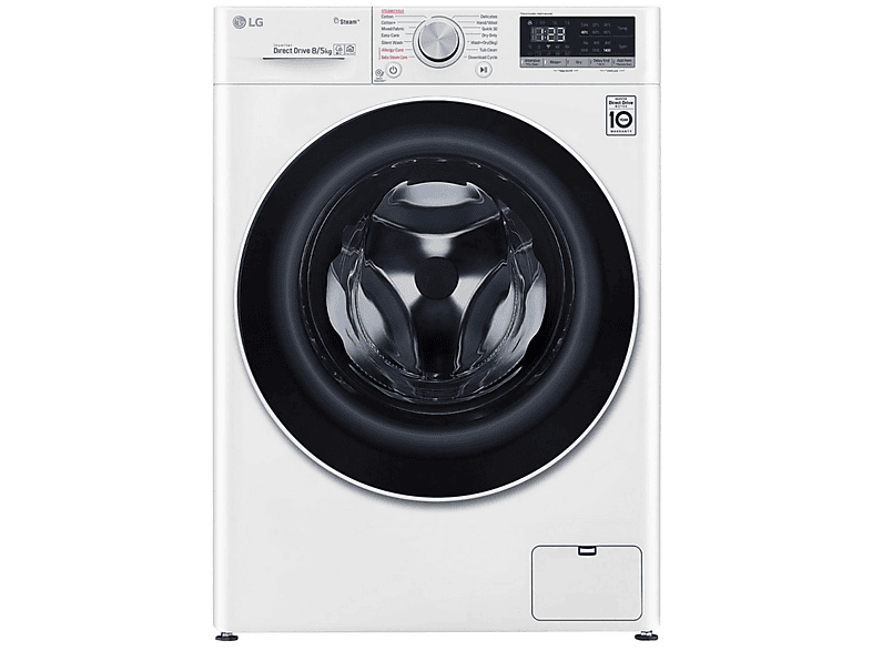 Lavadora secadora - LG F4DN408S0, 8 + 5kg, 1400 rpm, Inverter Direct Drive™, Wi-Fi, Clase A, Blanco