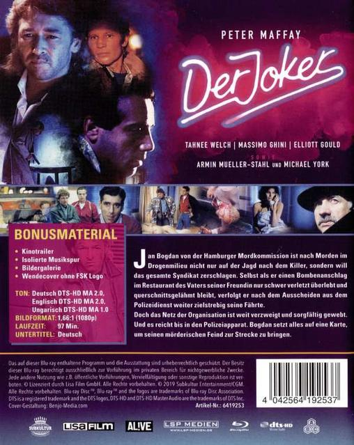 DVD-Cover des Films Der Joker, mit Nahaufnahme der Schauspieler.