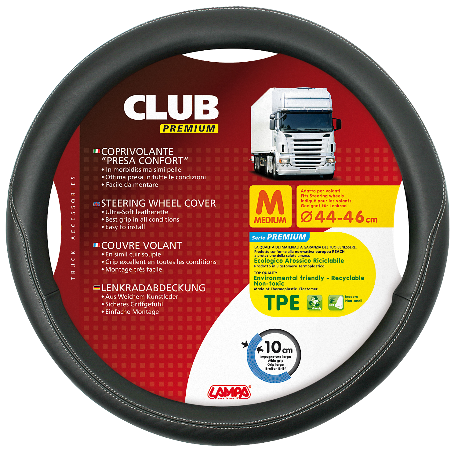 LAMPA Club kormányvédő, 44-46 cm, fekete