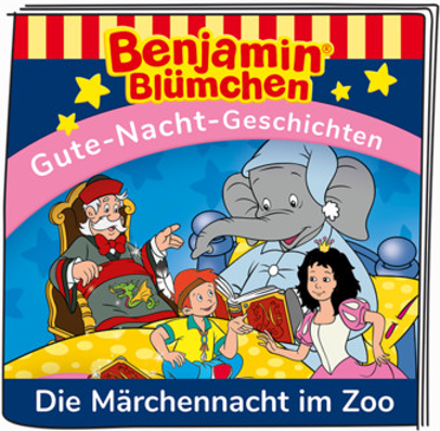 Benjamin Blümchens Buchcover mit einem Elefanten, einer Prinzessin und anderen Figuren.