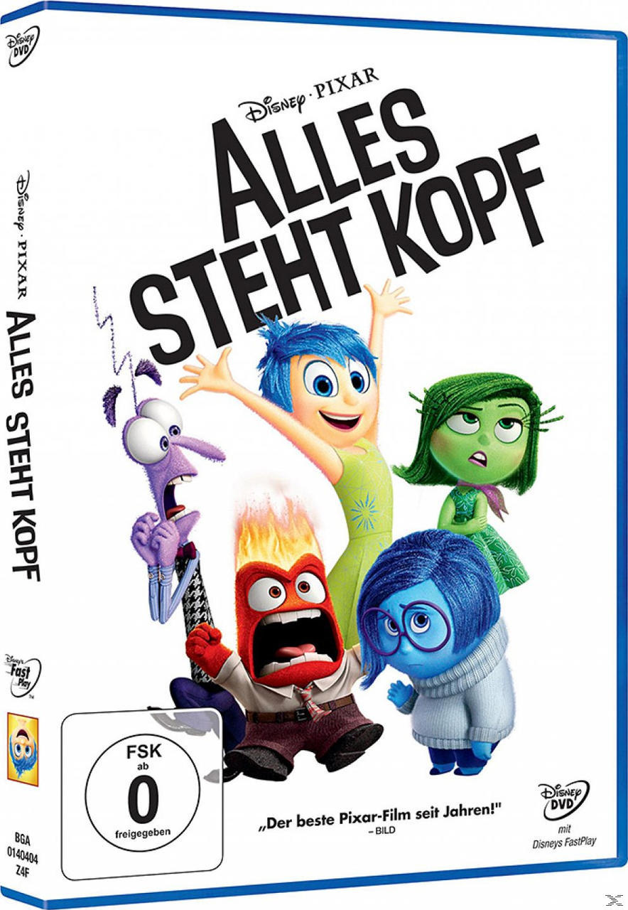 Inside Out DVD-Hülle mit animierten Figuren.