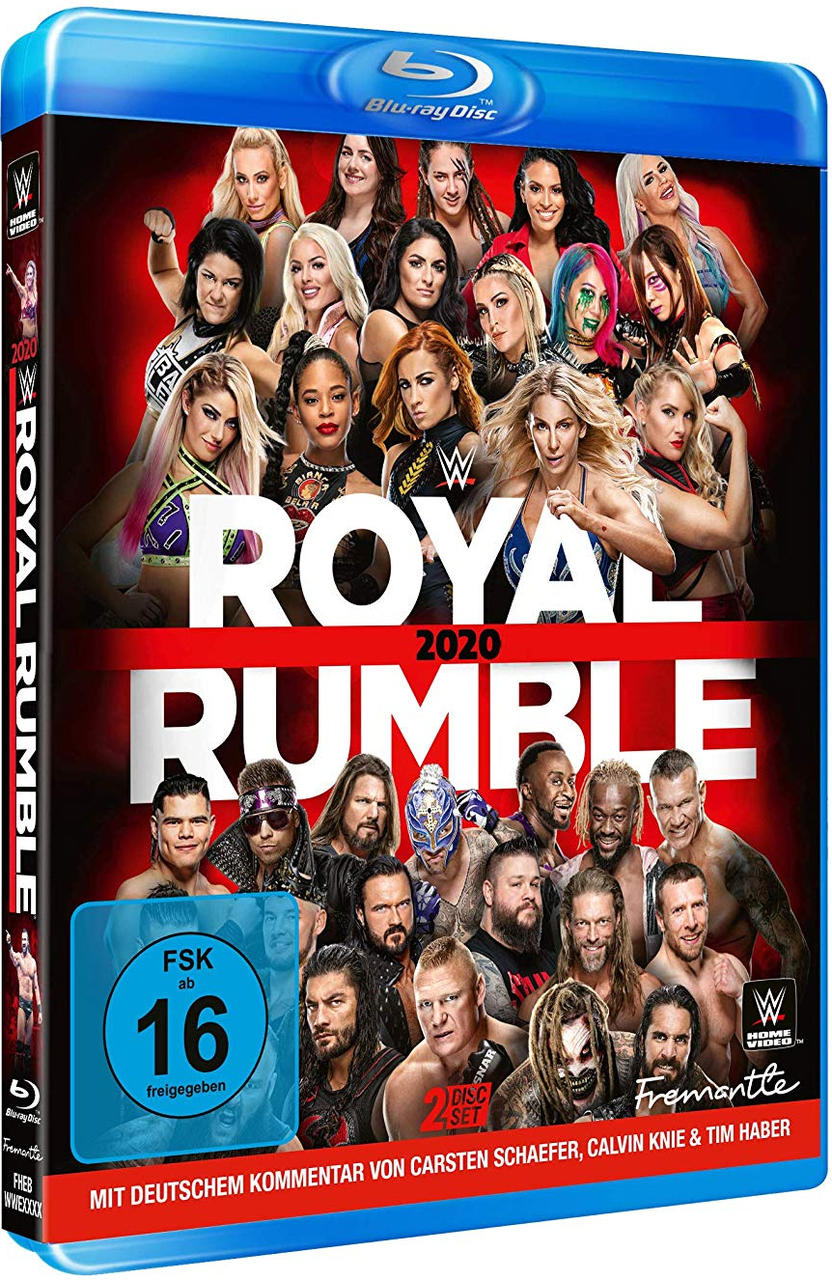 Royal Rumble 2020 Blu-ray-Cover mit Wrestling-Stars.