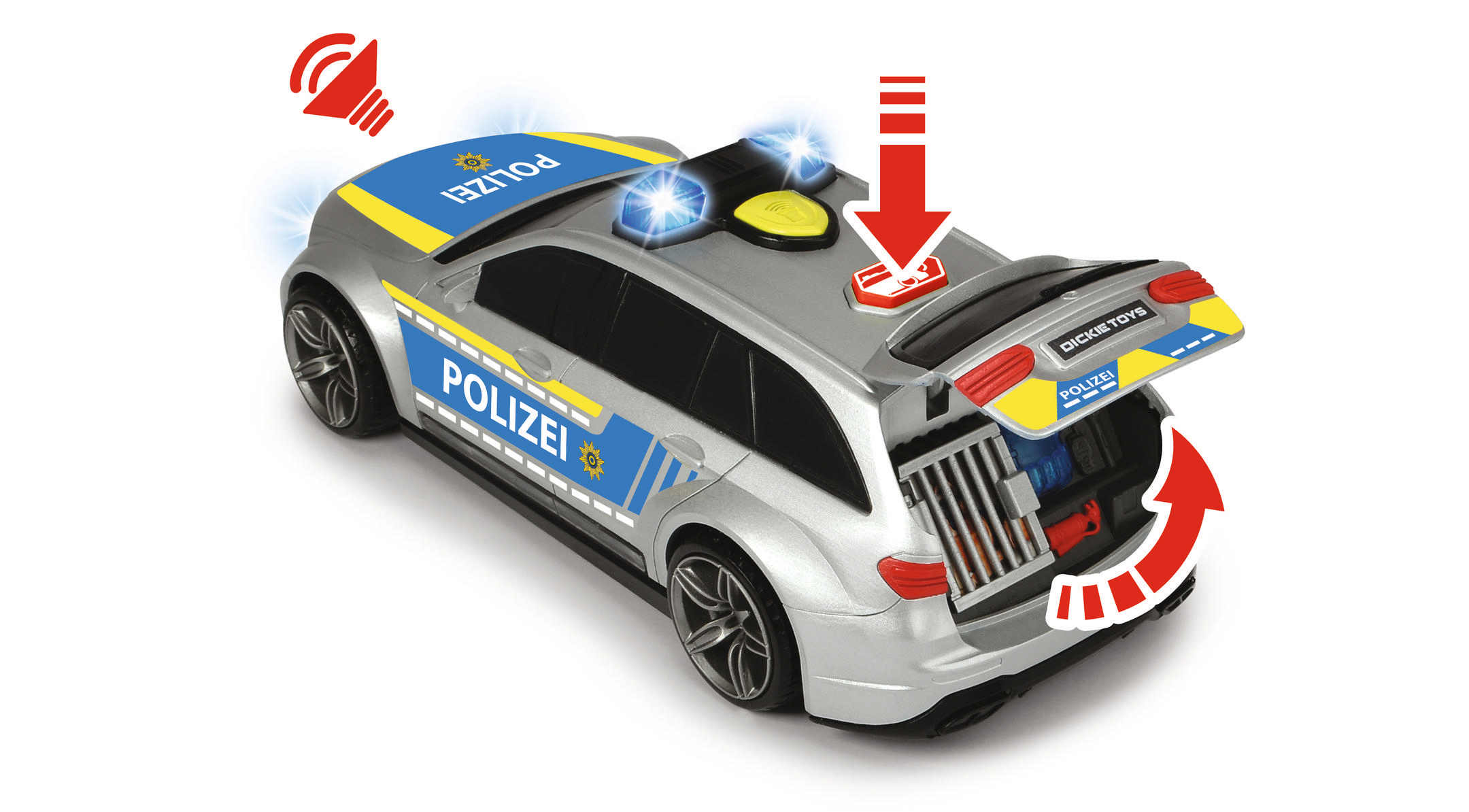 DICKIE-TOYS E43, Blau/Silber Spielzeugauto Mercedes-AMG Motorisiertes Freilauf mit Spielzeugauto