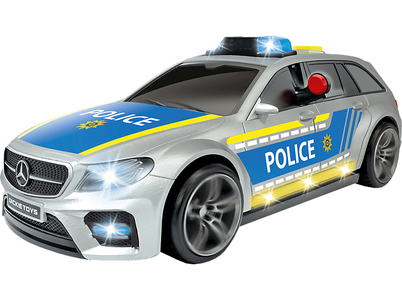 Karrieresprung DICKIE-TOYS Mercedes-AMG E43, Motorisiertes Spielzeugauto Blau/Silber Freilauf mit Spielzeugauto