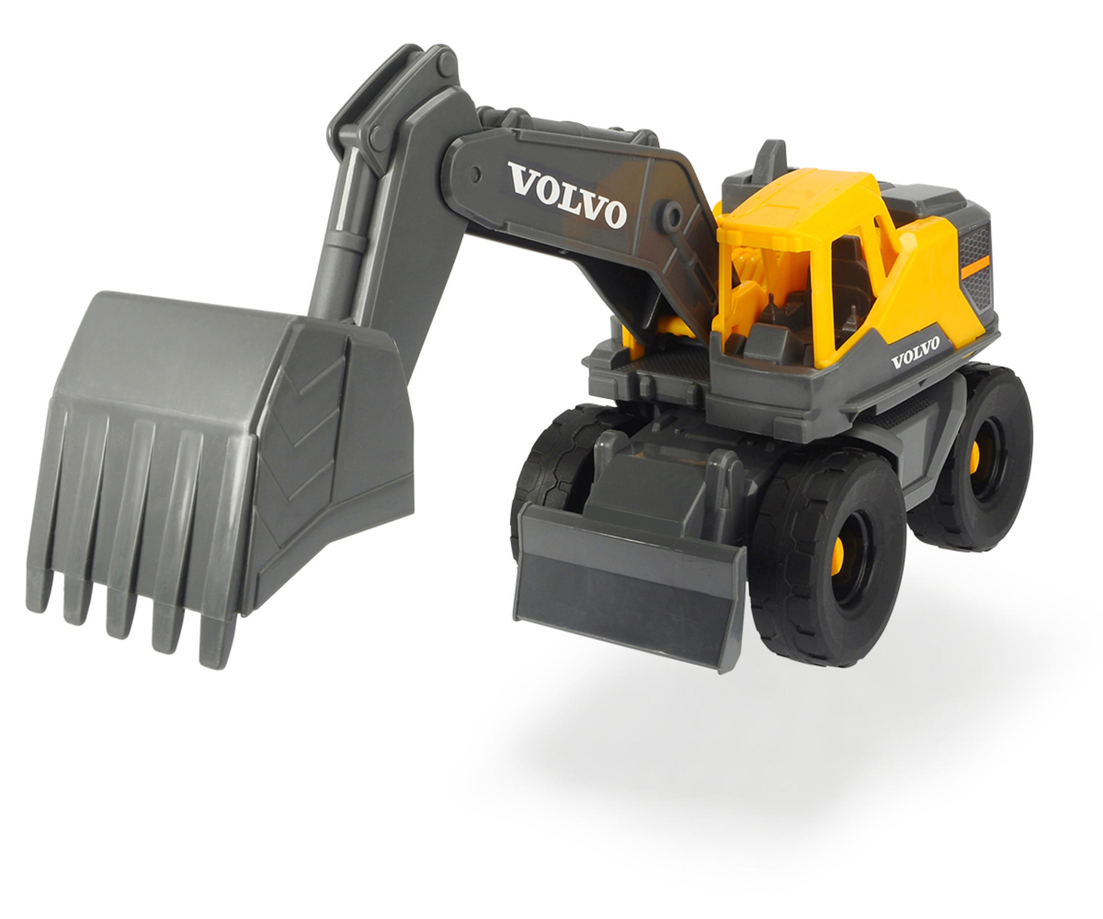 26 Spielzeugbagger Länge: DICKIE-TOYS On-site Volvo mit Spielzeugauto Excavator, Gelb/Grau cm Freilauf,