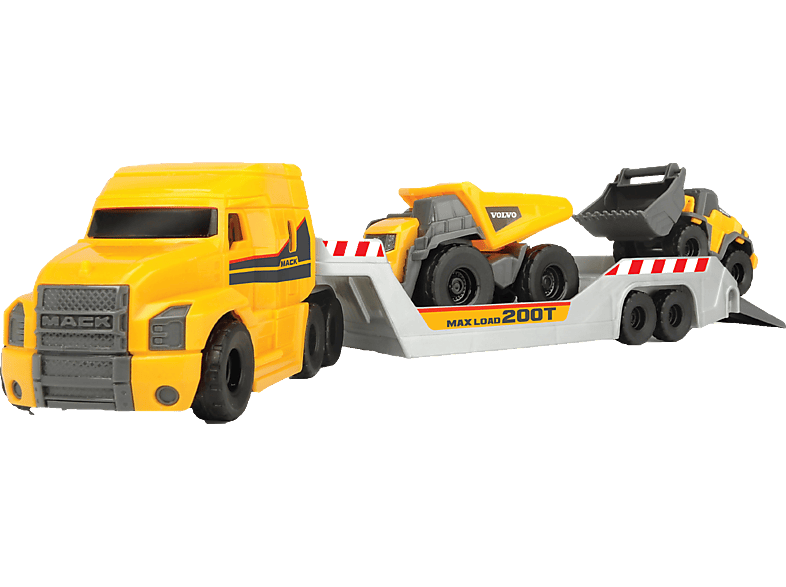 DICKIE-TOYS Mack/Volvo Micro Builder Truck Spielzeugauto Gelb/Grau
