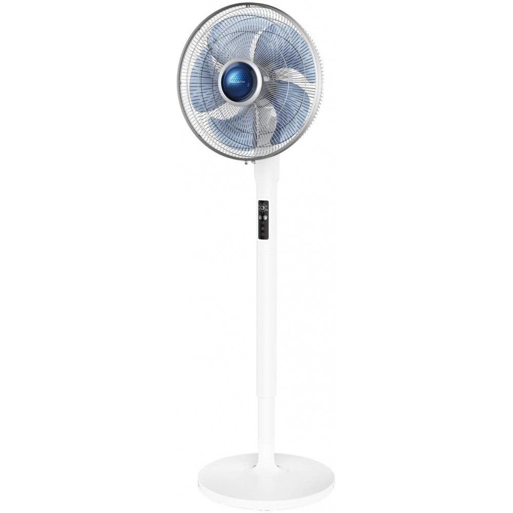 Ventilador de pie - Rowenta VU5770, 5 Velocidades + Tubo, Oscilación, 35 dB, 4800 m³/h, Blanco