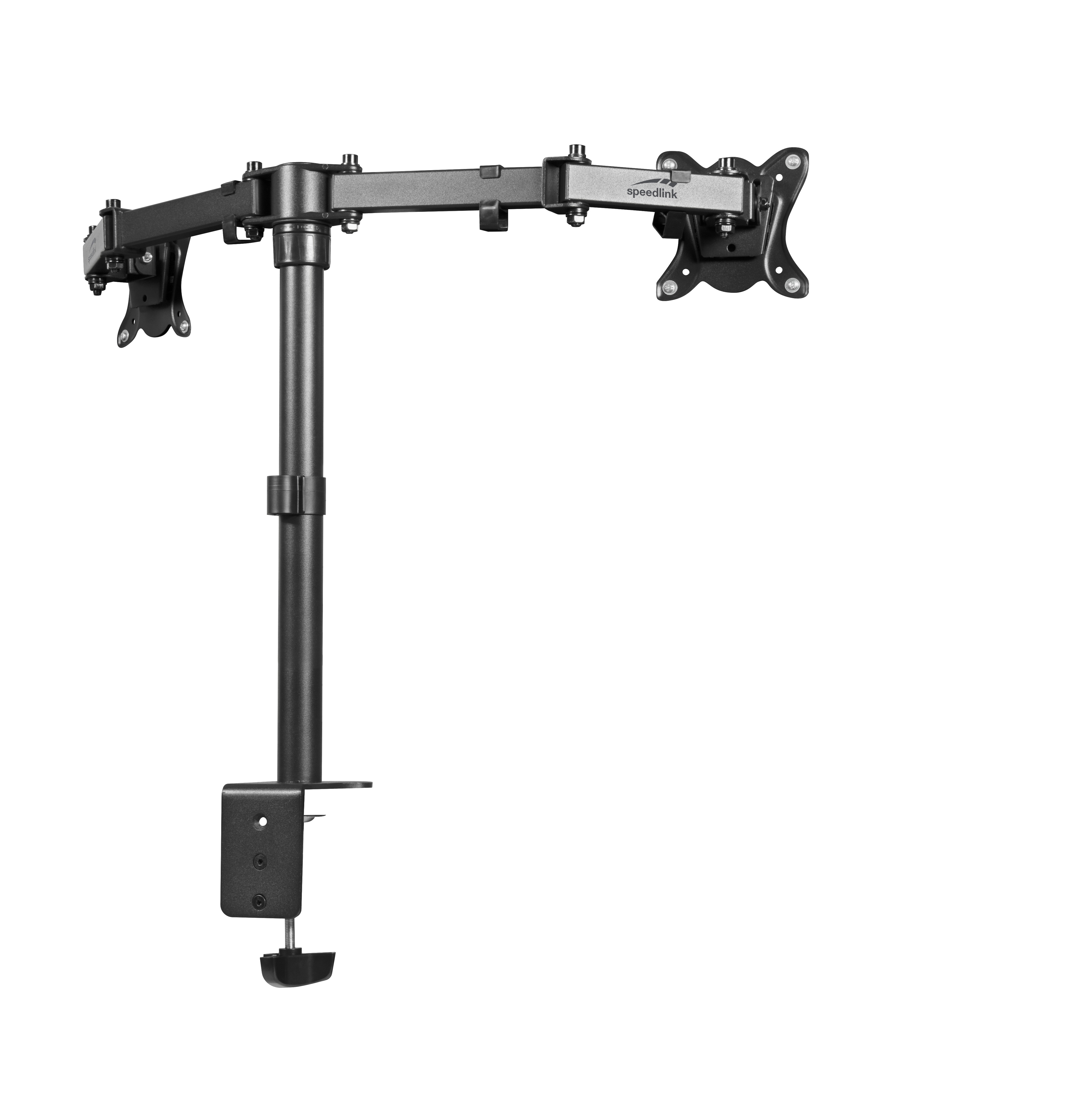 SPEEDLINK VESYON Dual Monitor Arm, Geeignet für Monitore mit 13 – 27“ (33 – 68.6cm) und einem Gewicht von jeweils bis zu 8kg, Schwarz