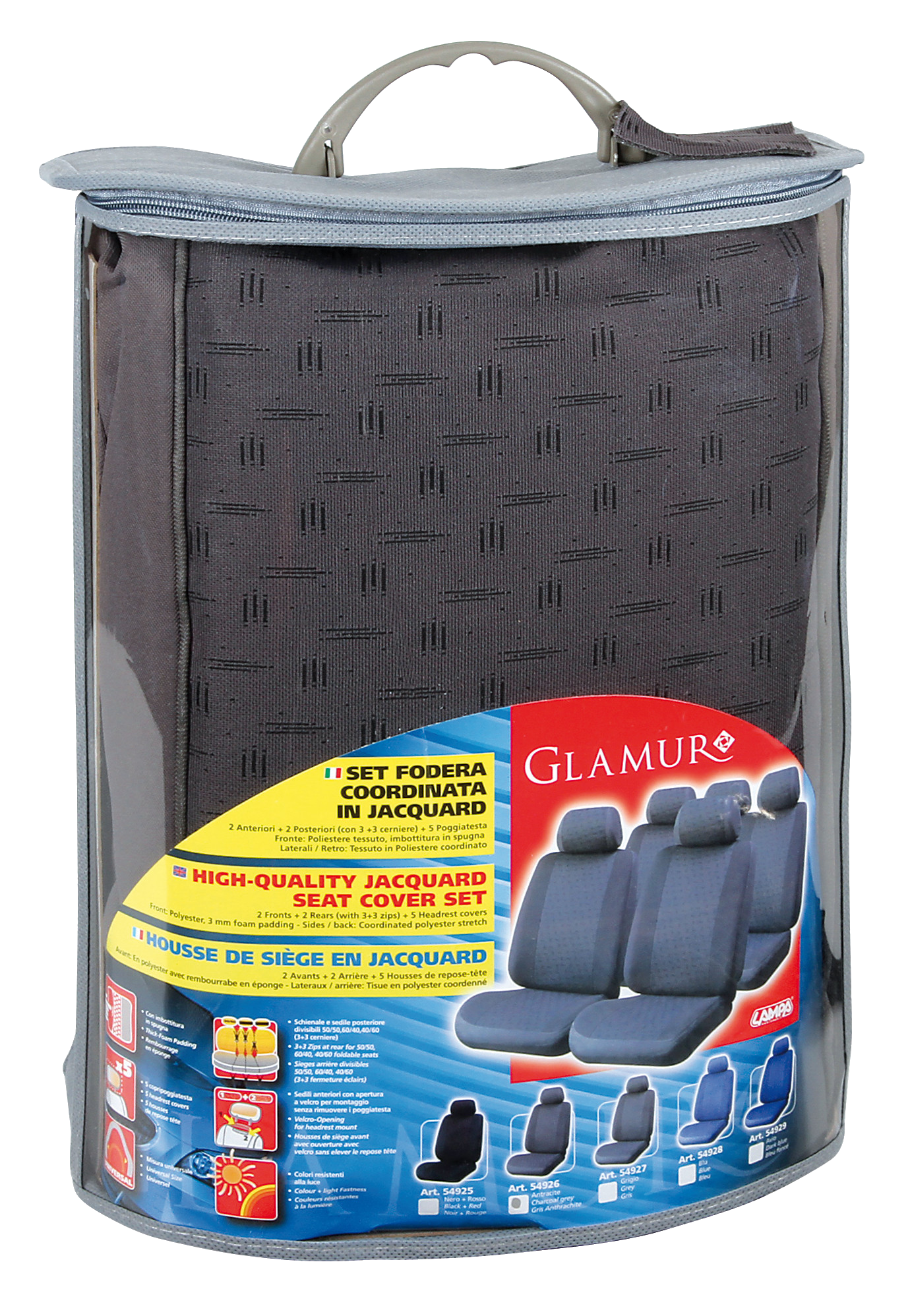 LAMPA Glamour 11 részes üléshuzat szett, antracit