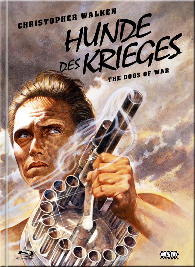 Filmposter mit Christopher Walken, der ein Maschinengewehr hält. Dunkler Hintergrund mit Text.