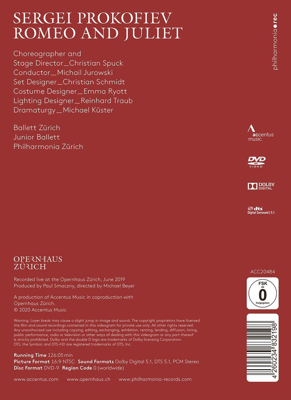 Ballet Zürich, Junior Ballet, Philharmonia JULIET AND - - ROMEO (DVD) Zürich