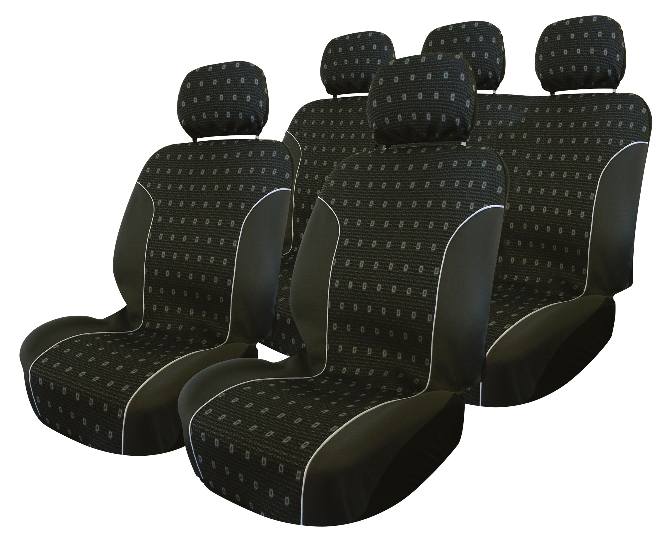 CARPOINT Charcoal 9 részes üléshuzat szett, fekete-szürke