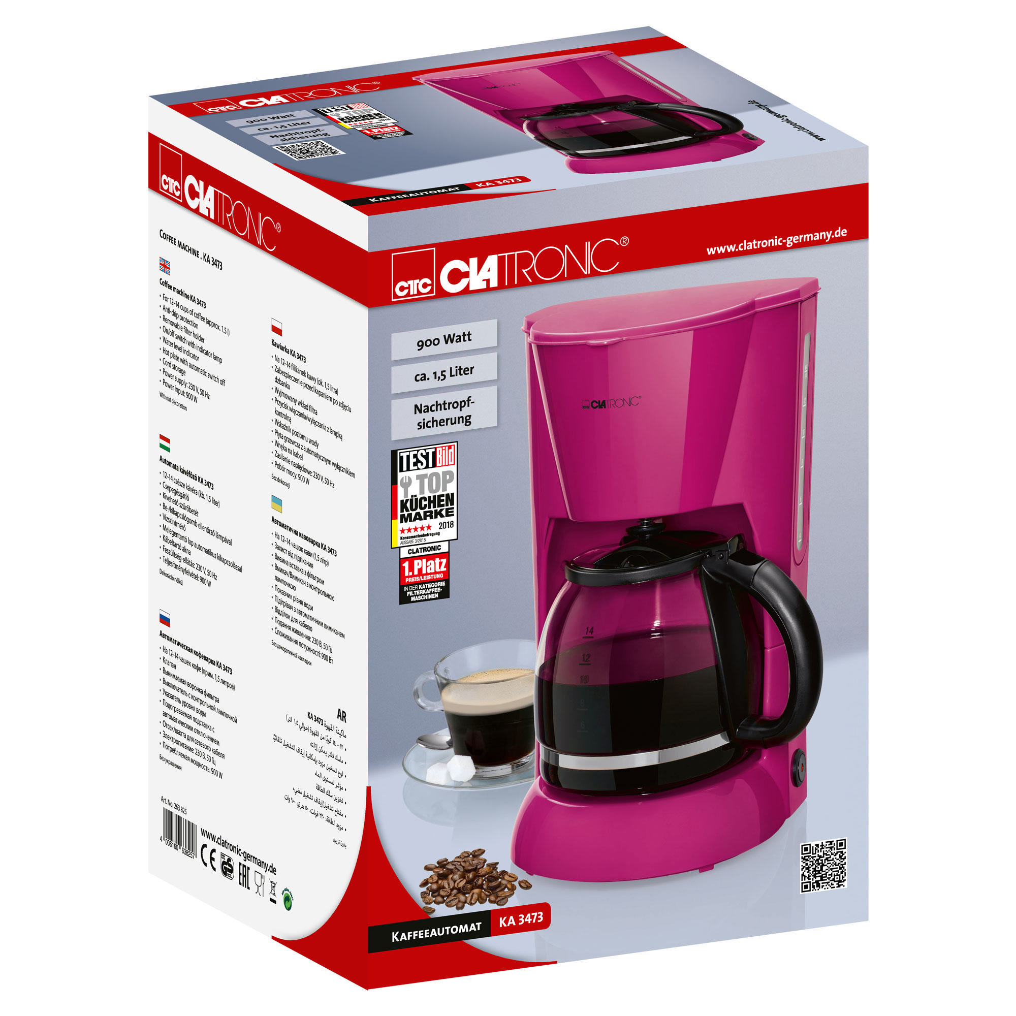 CLATRONIC KA 3473 Kaffeemaschine Brombeer