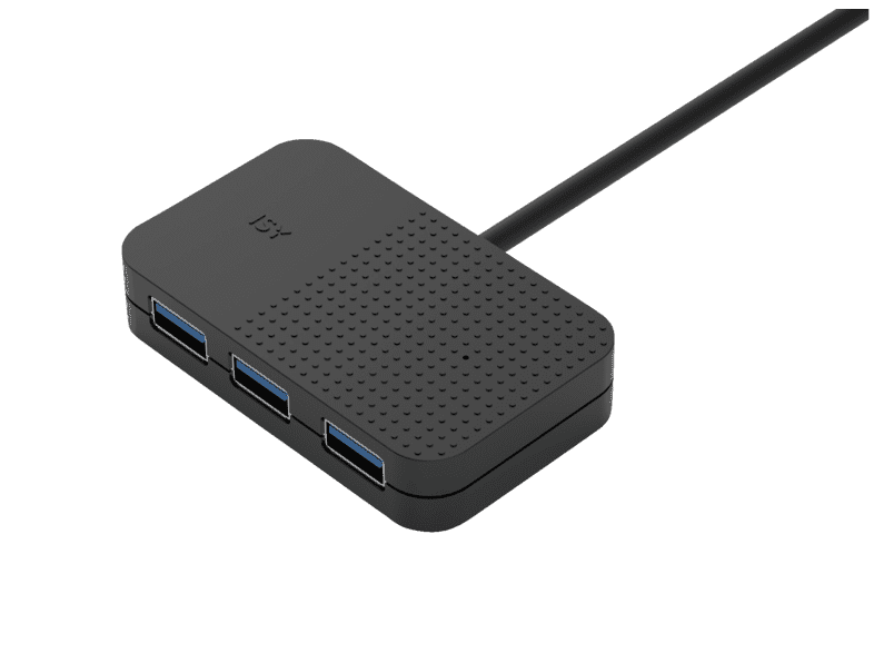 Hub USB/Concentrador- ISY IHU-1001, USB HUB, 4 Puertos, PortHub 2.0 Pass, 480 mb/s, Negro