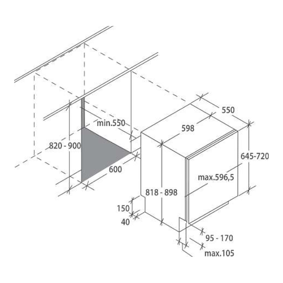 Lavavajillas integrable - Candy Brava CDI 2LS36/T, 13 servicios, 5 programas, 60cm, Ciclo 29', Inox