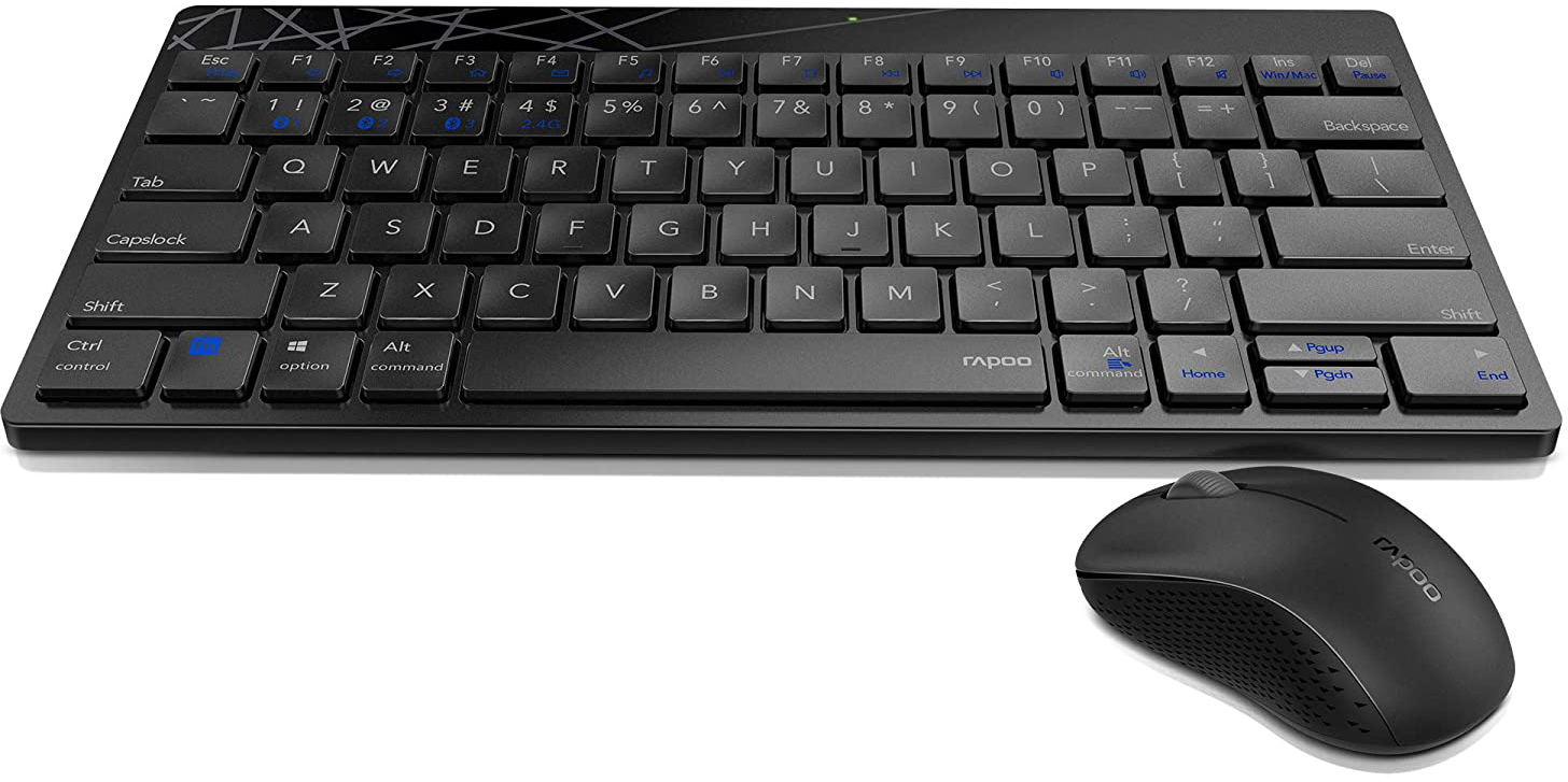 RAPOO Draadloos toetsenbord + Draadloze muis 8000M AZERTY Zwart (19439)