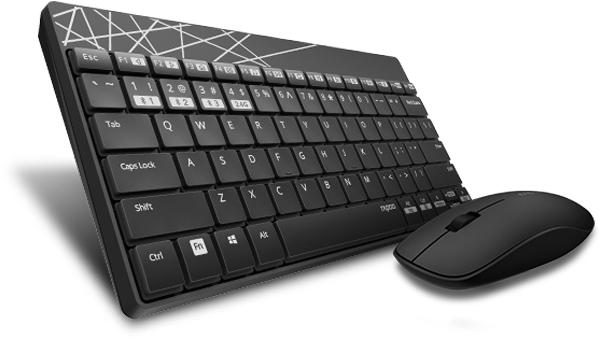 RAPOO Draadloos toetsenbord + Draadloze muis 8000M AZERTY Zwart (19439)