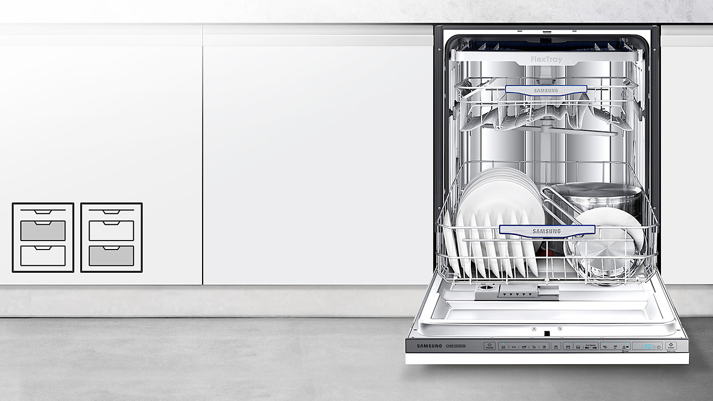 SAMSUNG DW60M6050FS/EC Geschirrspüler (Standgerät, 598 mm breit, 44 dB (A), E)