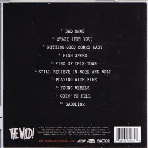 Das Wild! Album-Rückseite mit Titelliste auf schwarzem Hintergrund, weißer Text.