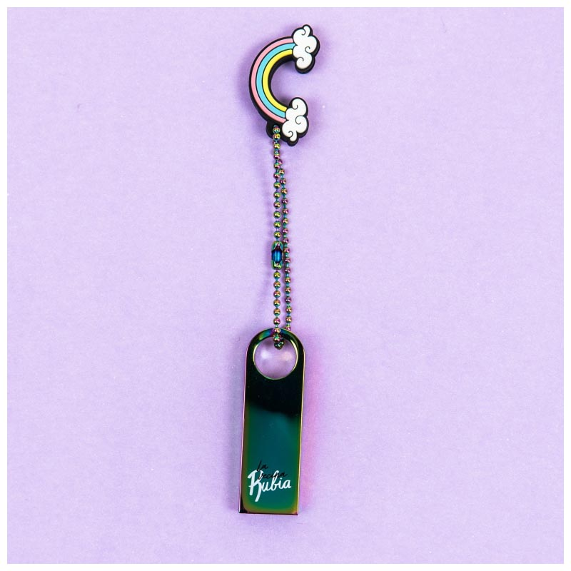 Memoria USB 16 GB - Tan Tan Fan La Vecina Rubia Pelazo, USB 2.0, Arcoiris, Multicolor