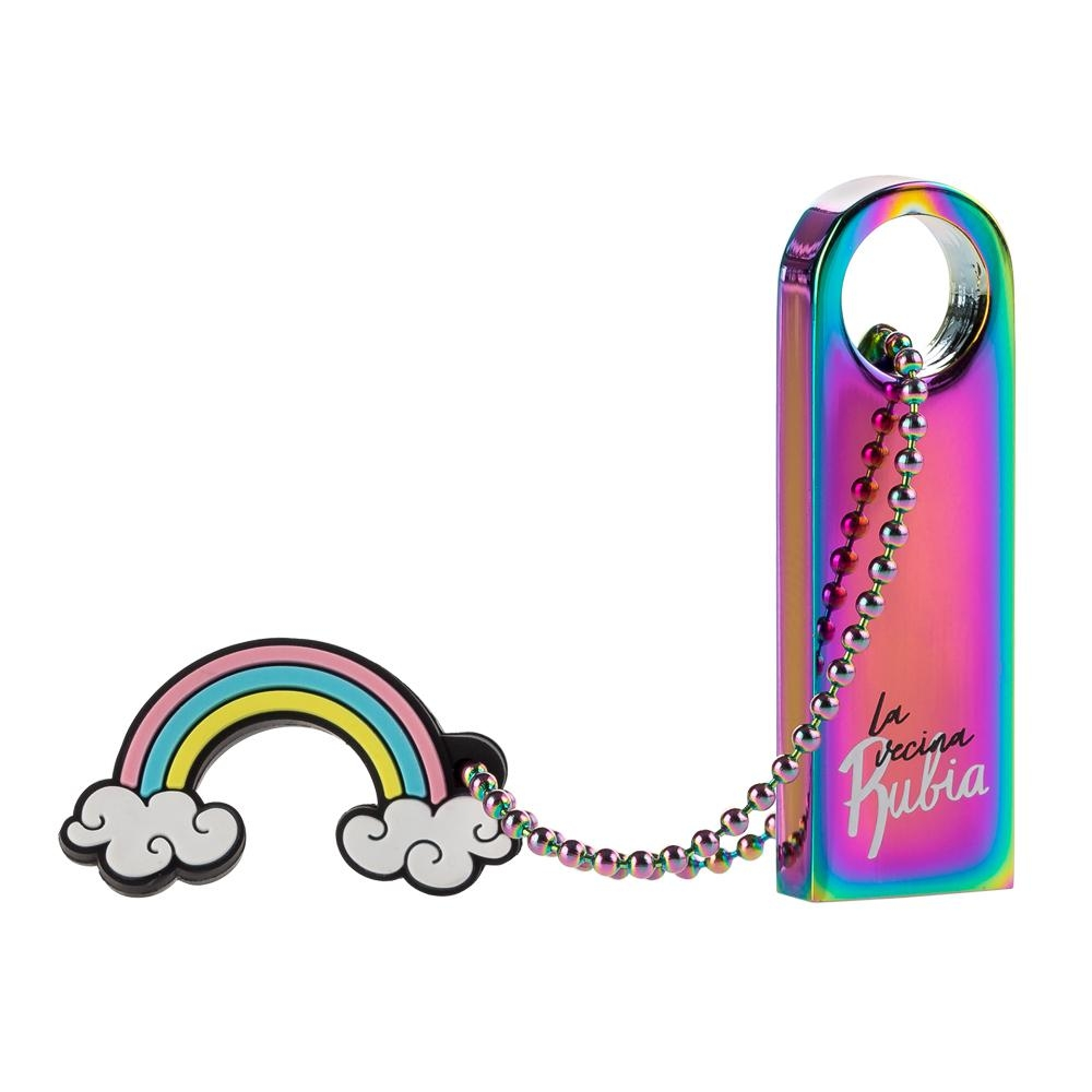 Memoria USB 16 GB - Tan Tan Fan La Vecina Rubia Pelazo, USB 2.0, Arcoiris, Multicolor