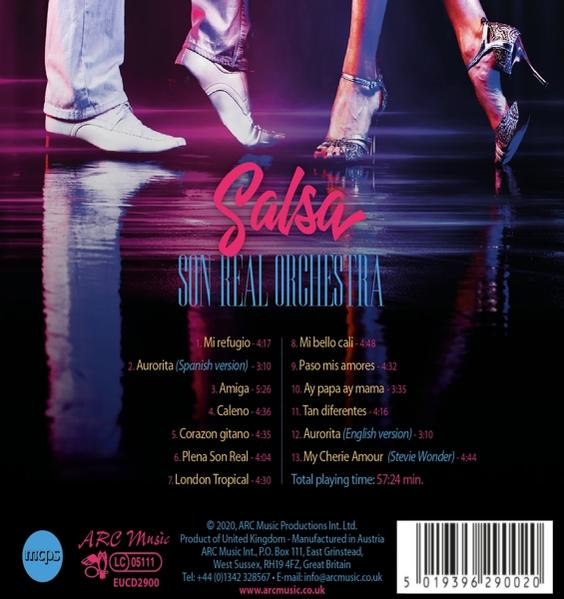 Salsa Son Real Orchestra Albumcover mit Text und Bildern.