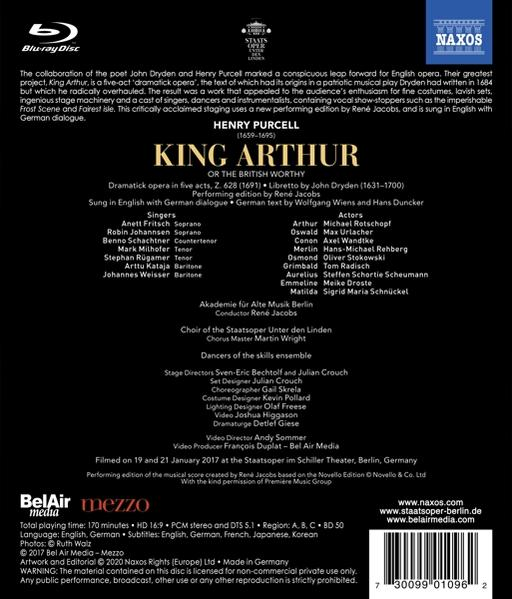 Akademie Für Alte Musik Berlin, Rene Jacobs, Robin Johannsen, Fritsch Anett - King Arthur  - (Blu-ray)