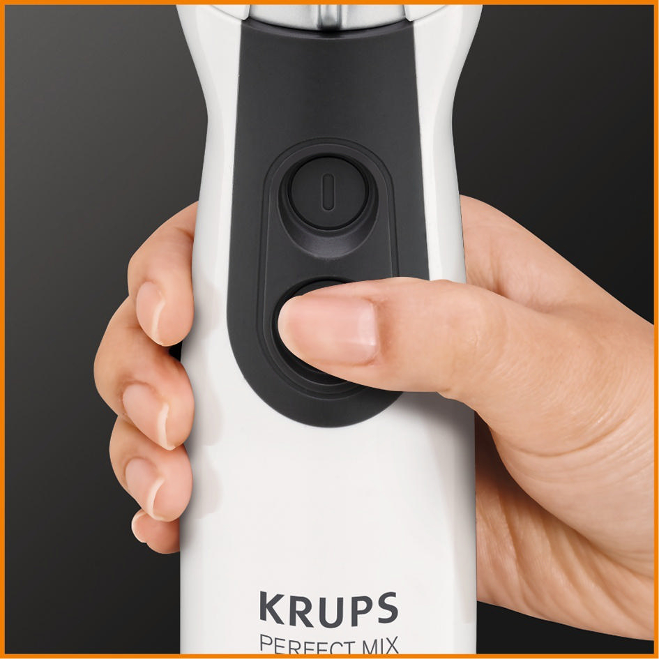 KRUPS HZ2031 Perfect Mix 5000 Plus Stabmixer Weiß/Grau/Edelstahl gebürstet (600 Watt, 0.8 l)