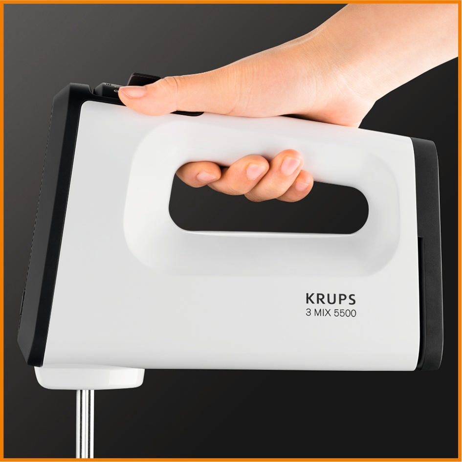 KRUPS GN5041 3 Mix 5500 Plus Handmixer Weiß/Schwarz/Edelstahl (500 Watt)