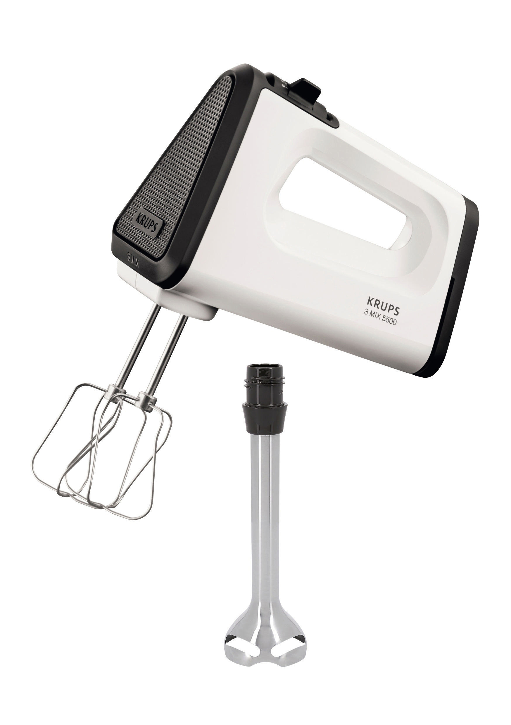 KRUPS GN5041 3 Mix 5500 Plus Handmixer Weiß/Schwarz/Edelstahl (500 Watt)
