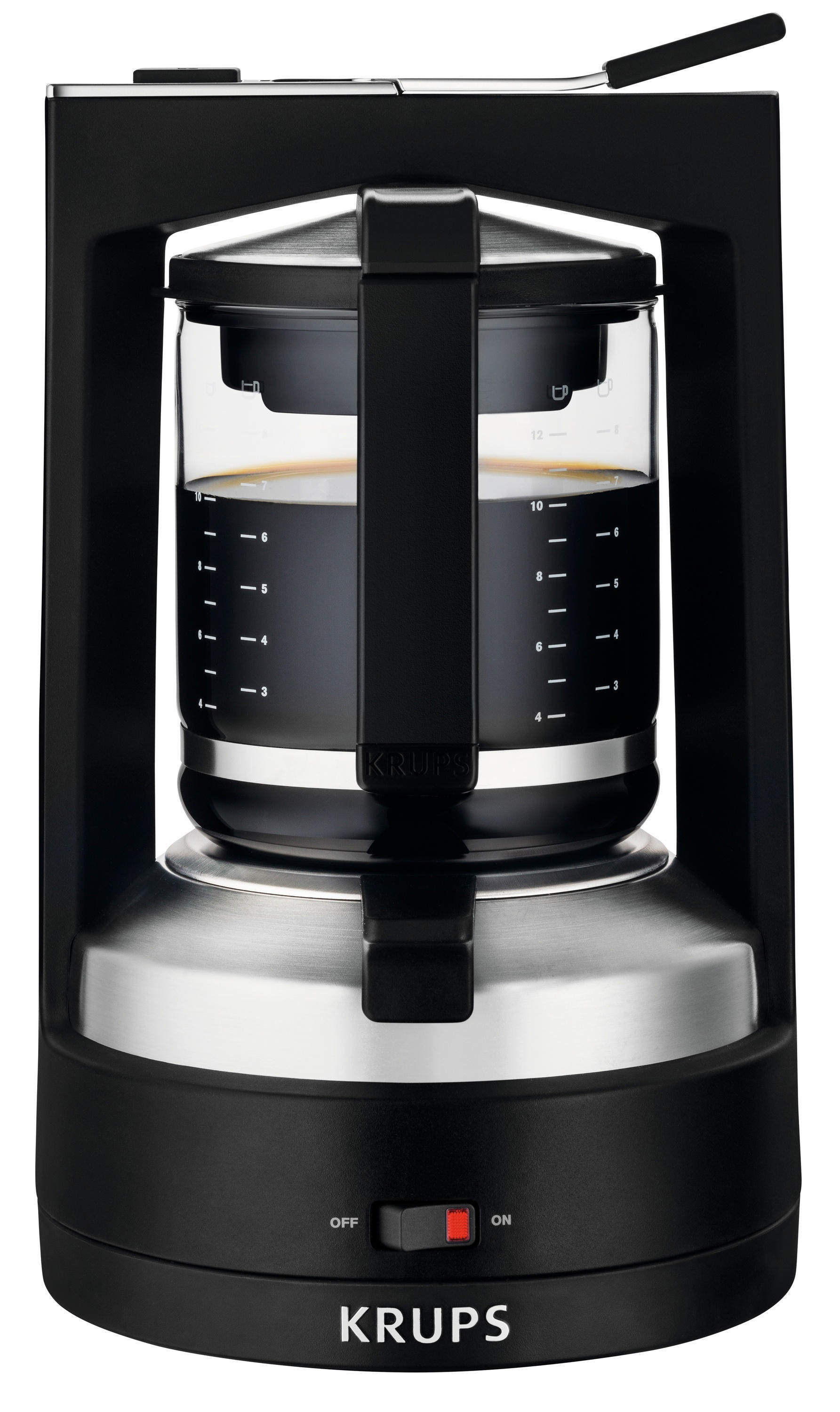 Nahaufnahme der Wasserstandsanzeige einer Kaffeemaschine.