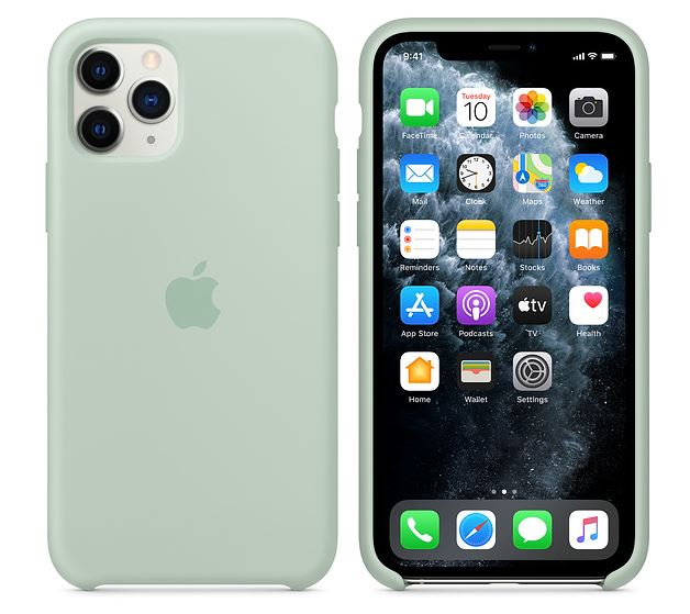 APPLE Silikon Case in Beryll für iPhone 11 Pro (MXM72ZM/A) Backcover, für Apple iPhone 11 Pro, Beryll