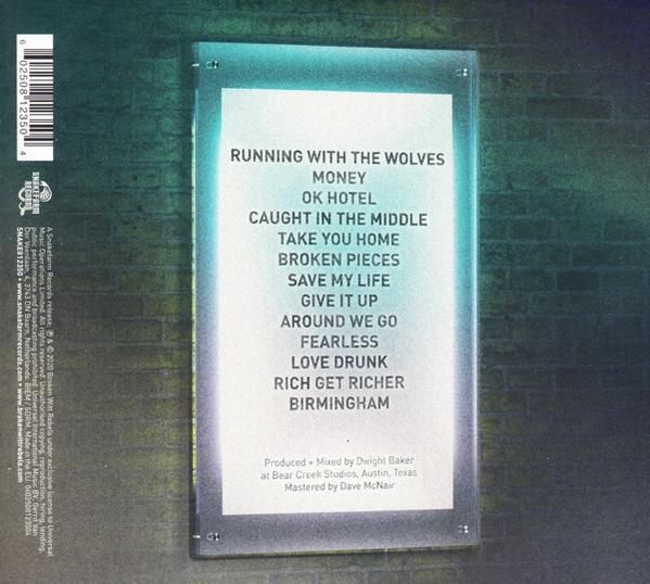 Rückseite einer CD-Hülle, Titelliste: Running With the Wolves, Money usw.