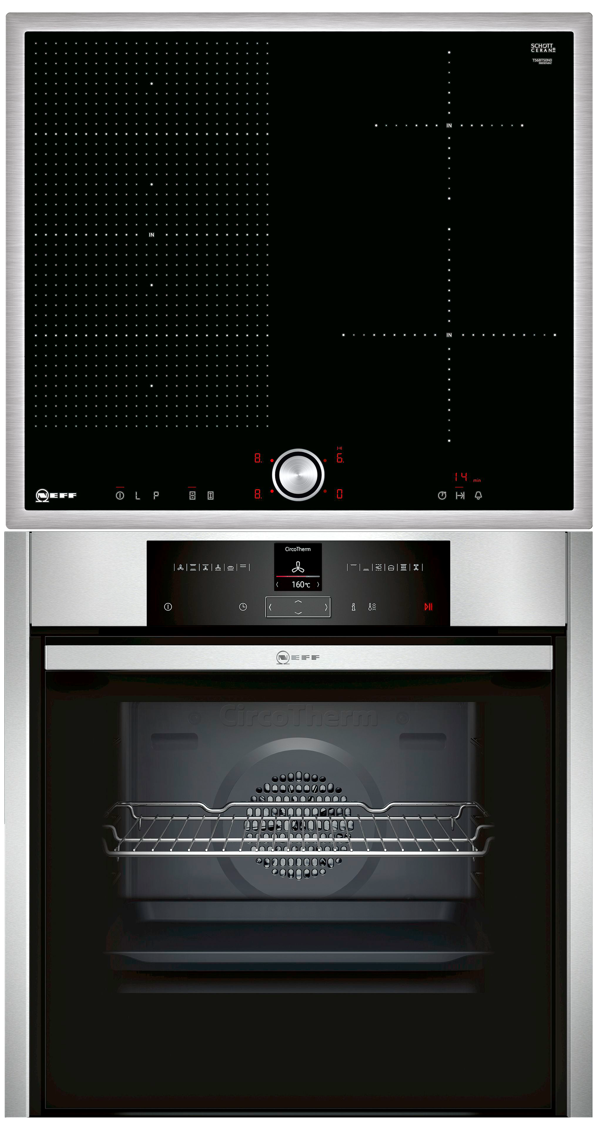 NEFF B55CR25N0+T56BT50N0 N 70, l) 71 A+, (Induktionskochfeld, Backofenset