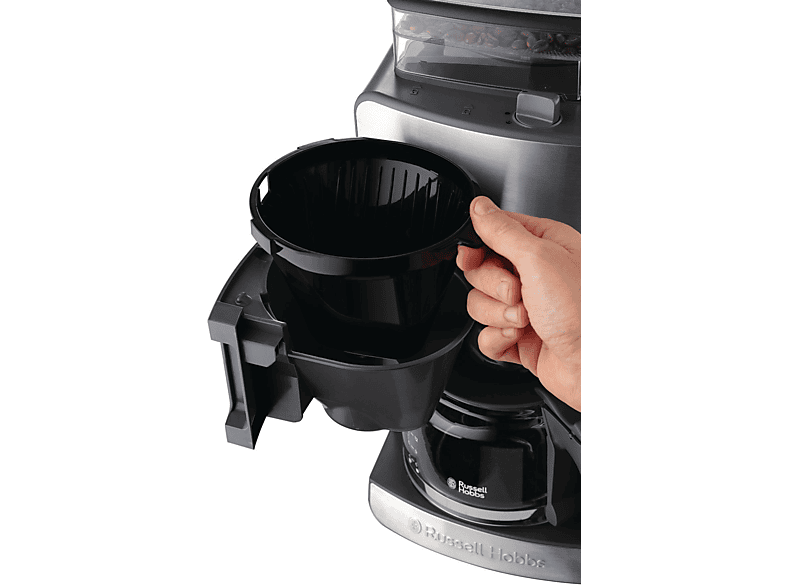 RUSSELL HOBBS 25610-56 Grind & Brew Digitale Kaffeemaschine Silber/Grau