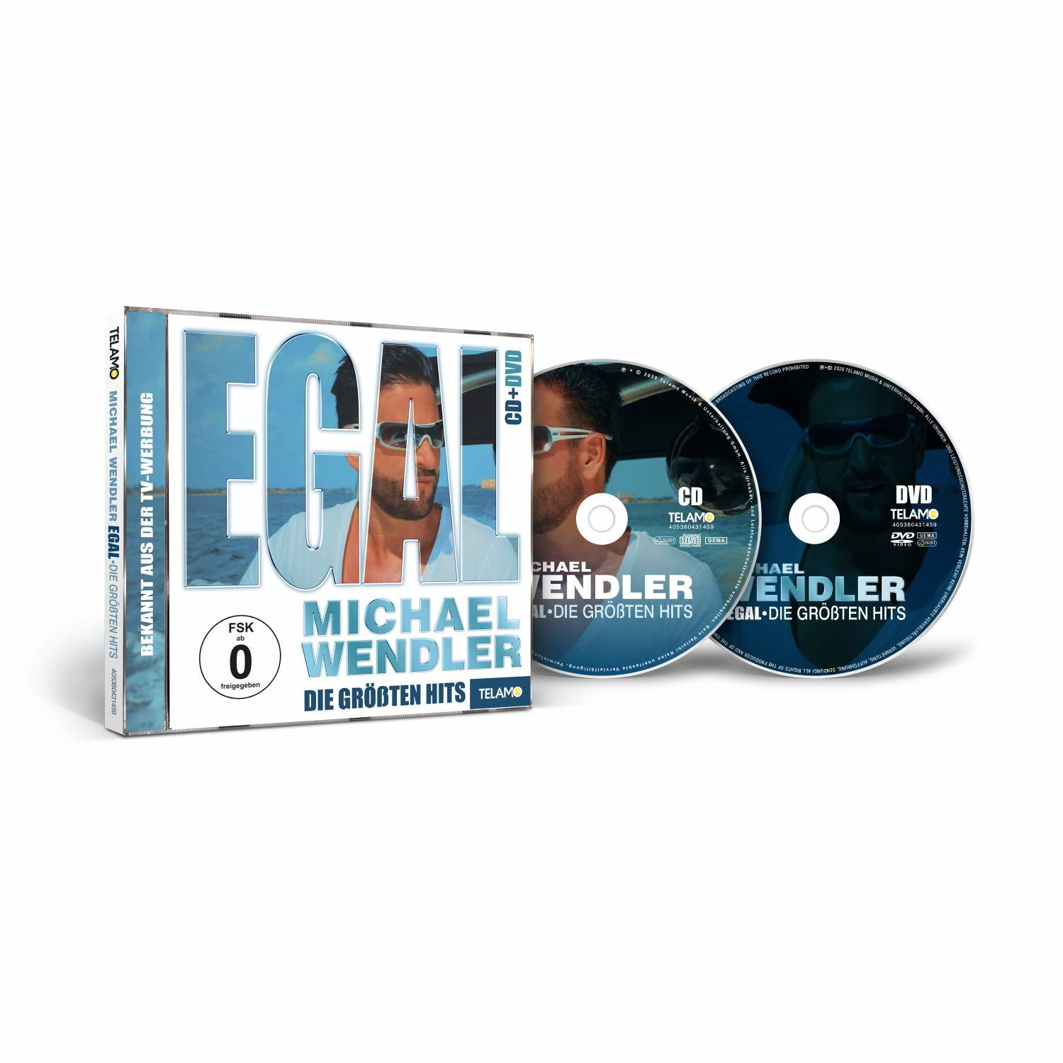 CD- und DVD-Set mit dem Titel 'Egal' und einem Foto von Michael Wendler.