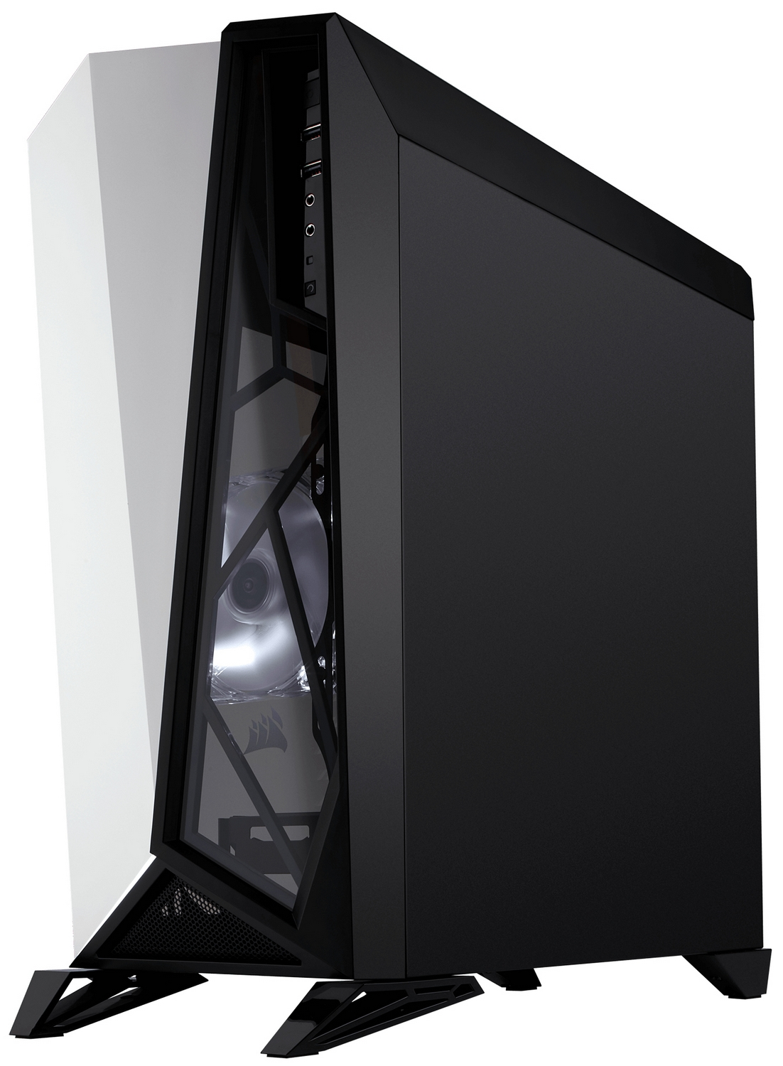 Chasis PC - Corsair Carbide Spec-Omega, 1x auriculares, 1x MIC, 2x USB 3.0, Midi Tower, Acero, Negro