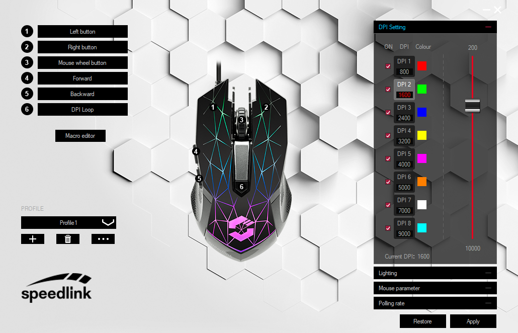 SPEEDLINK Reticos RGB Gaming Maus, Schwarz