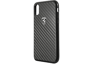 FERRARI Heritage iPhone X/XS valódi karbon kemény tok, fekete (FEHCAHCPXBK)