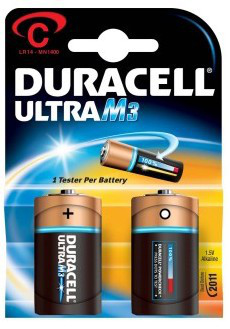 DURACELL Ultra Power  C Batterie, Alkaline, 1.5 Volt 2 Stück