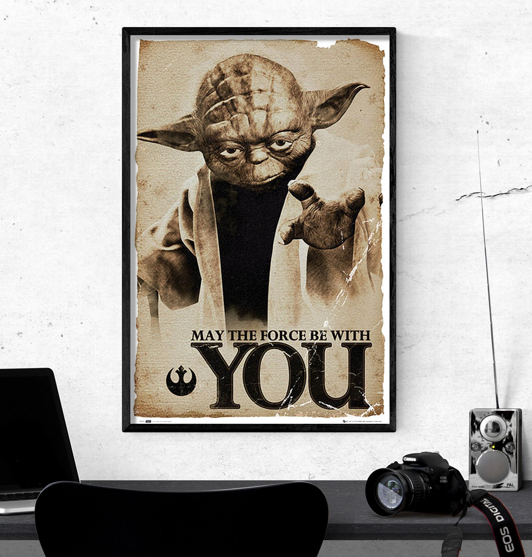 GB EYE Star Wars Poster Yoda May the Force be with You Großformatige Poster
