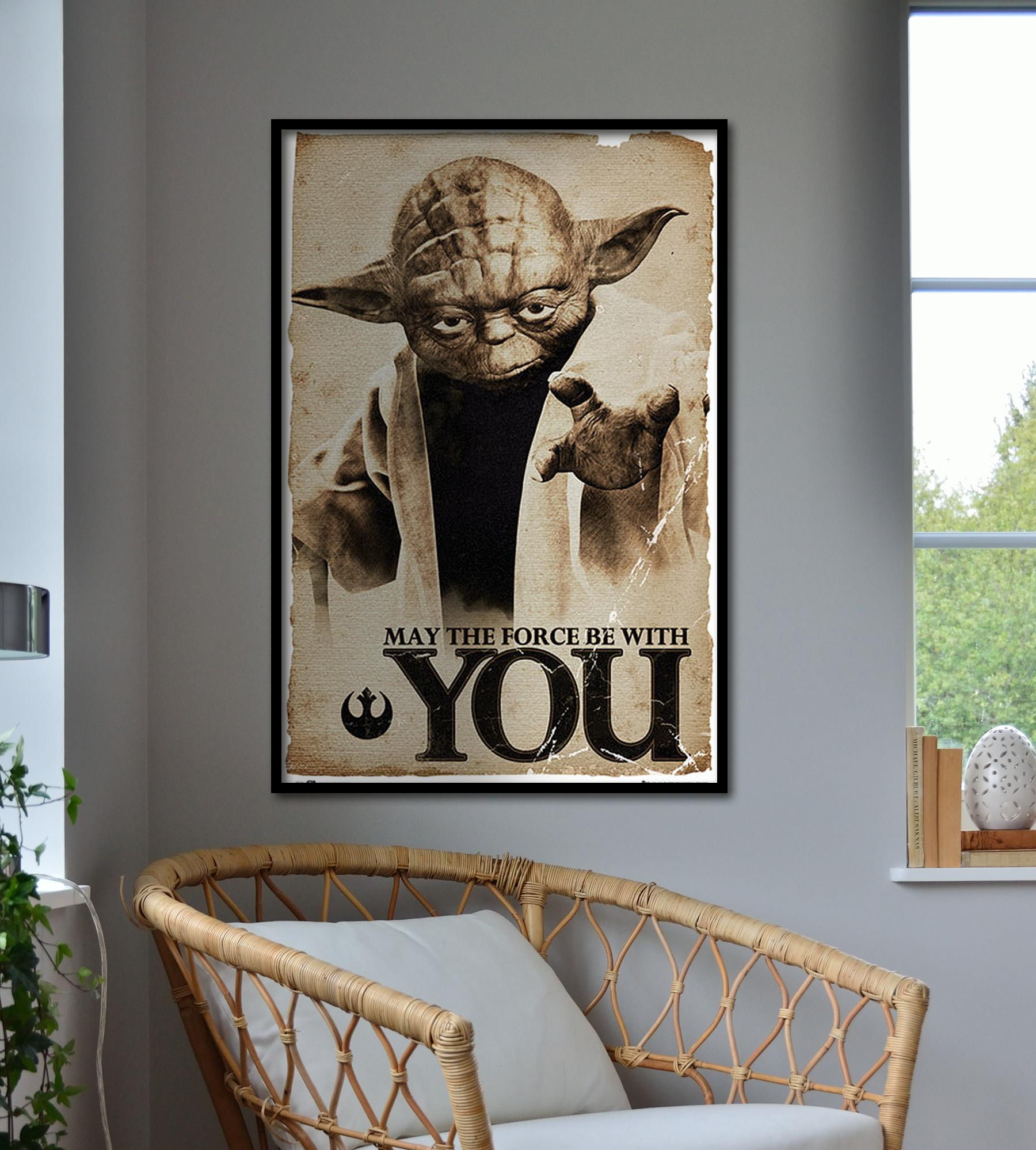 GB EYE Star Wars Poster Yoda May the Force be with You Großformatige Poster