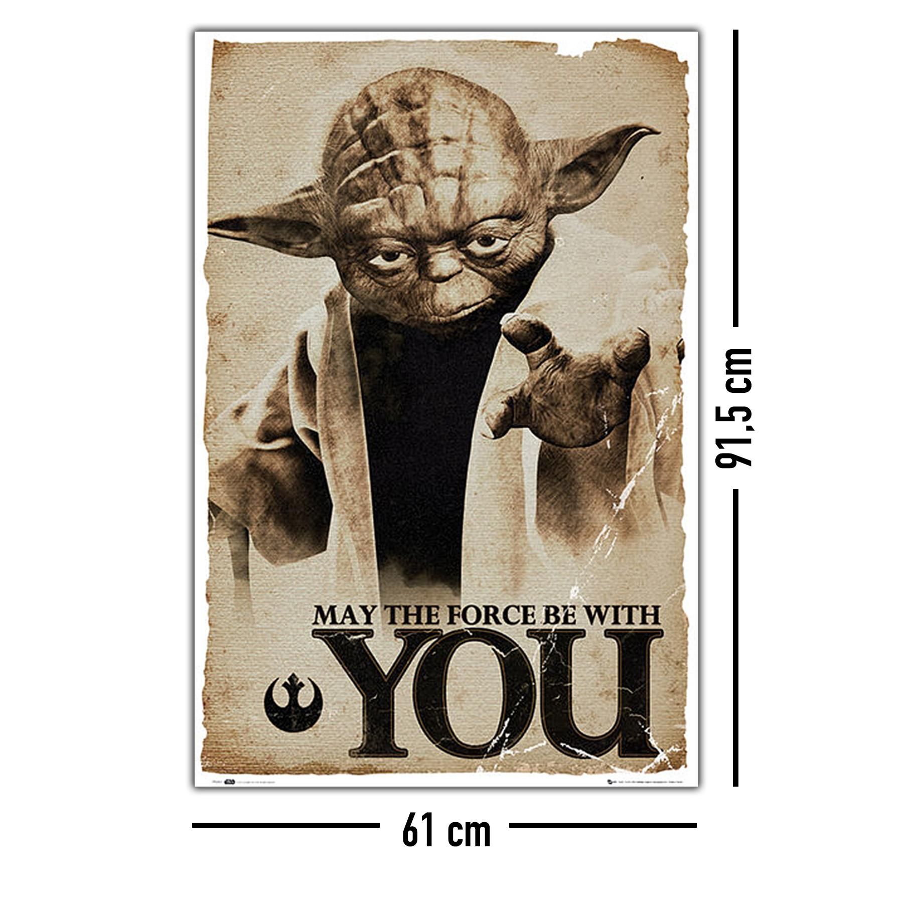 GB EYE Star Wars Poster Yoda May the Force be with You Großformatige Poster