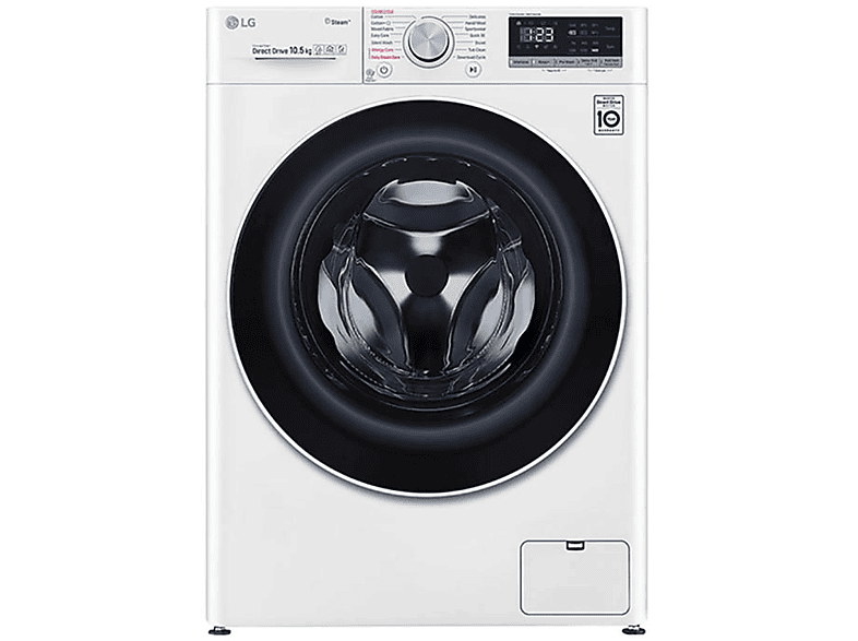 Lavadora carga frontal - LG Electronics F4WV510S0, 10.5 Kg, 1400 rpm, Control de carga, Clase A+++, Blanco