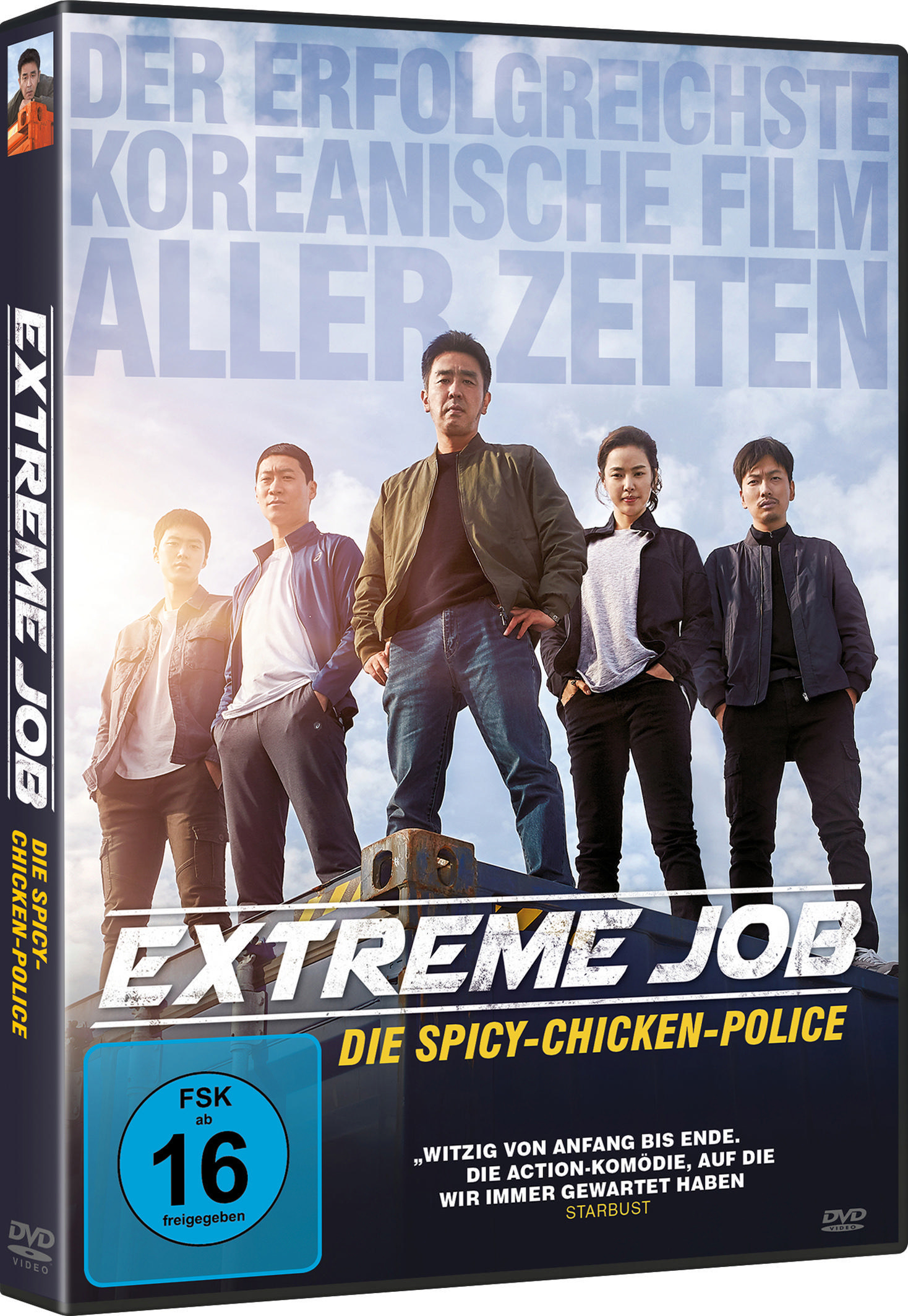 DVD-Hülle mit einer Gruppe von fünf Personen und koreanischem Text.