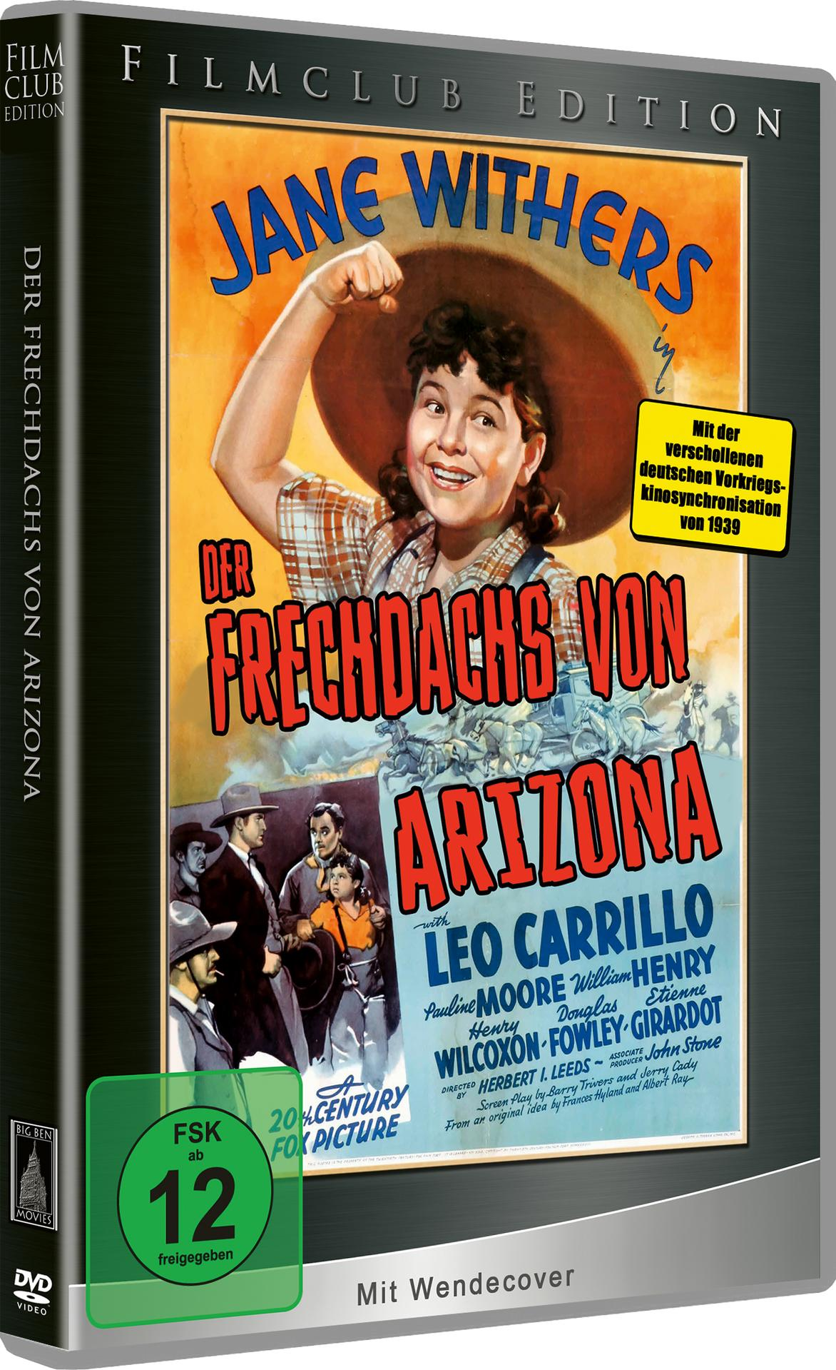 DVD-Cover des Films 'Der Frechdachs von Arizona'. Zeigt eine Frau und den Filmtitel.